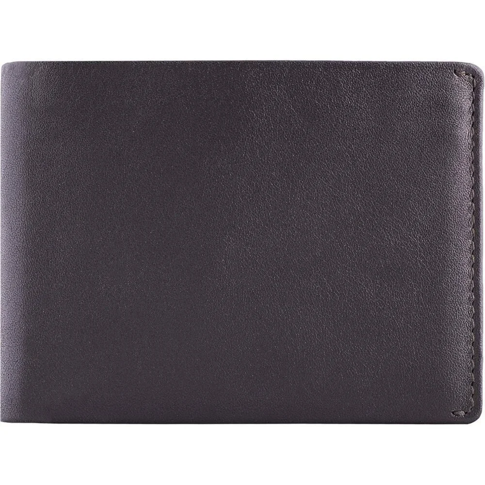 Men's Napa Espresso Brown Leather Bifold Wallet Card Top Slip Flip Pockets